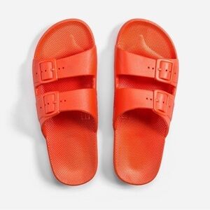 Freedom Moses Anthropologie Sandals Womens 11* Orange Slip On Comfort Beach Boho